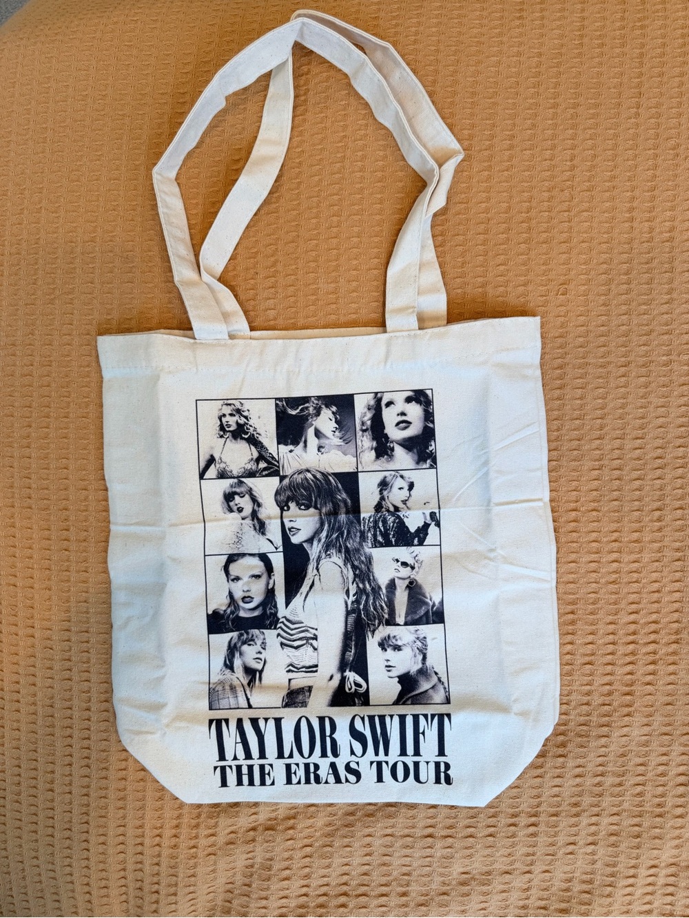 Taylor Swift Eras Tour Canvas Tote Bag - White/Tan Graphic
